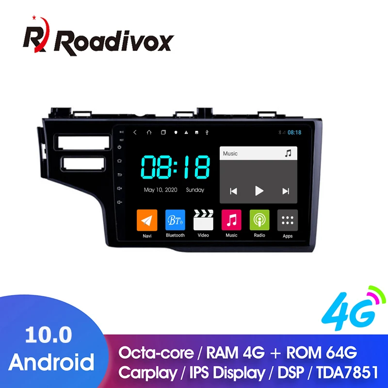 9 &quotAndroid 10 0 ОЗУ 4 Гб ПЗУ 64 ГБ для Honda Fit LHD 2014 2017 автомобильный Dvd Gps навигатор Радио