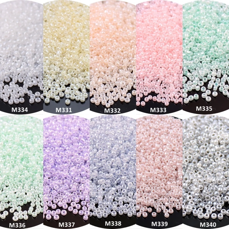 

Multi Size 1.5mm 2mm 3mm 4mm Ceylon Round Glass Seedbeads Macaroon Cream Spacer Beads For DIY Jewelry Making Bracelet Accessory