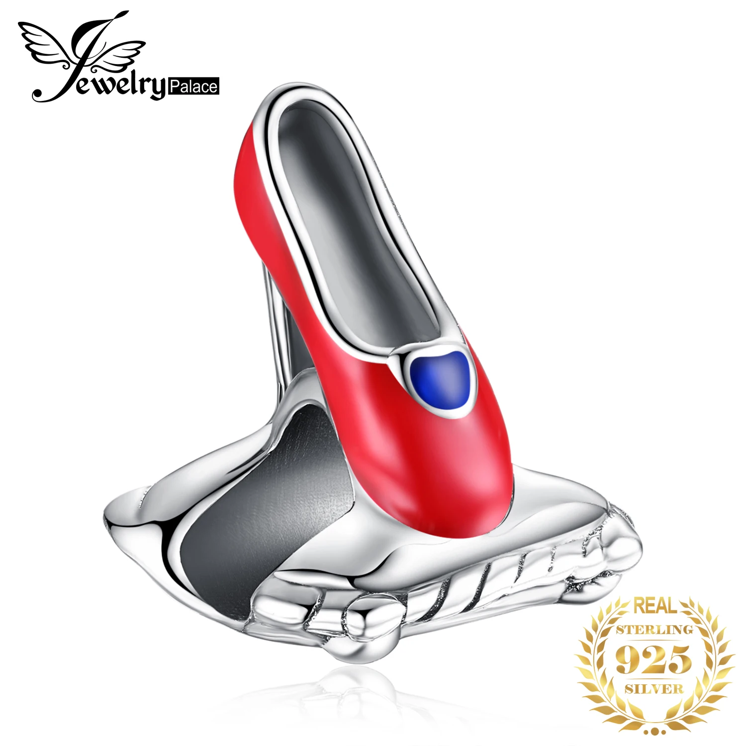 JewelryPalace красная эмалированная обувь 925 пробы серебро, очаровательный, подрходит к Браслеты подарки, чтобы вы могли сделать наилучший друг новые Модные украшения
