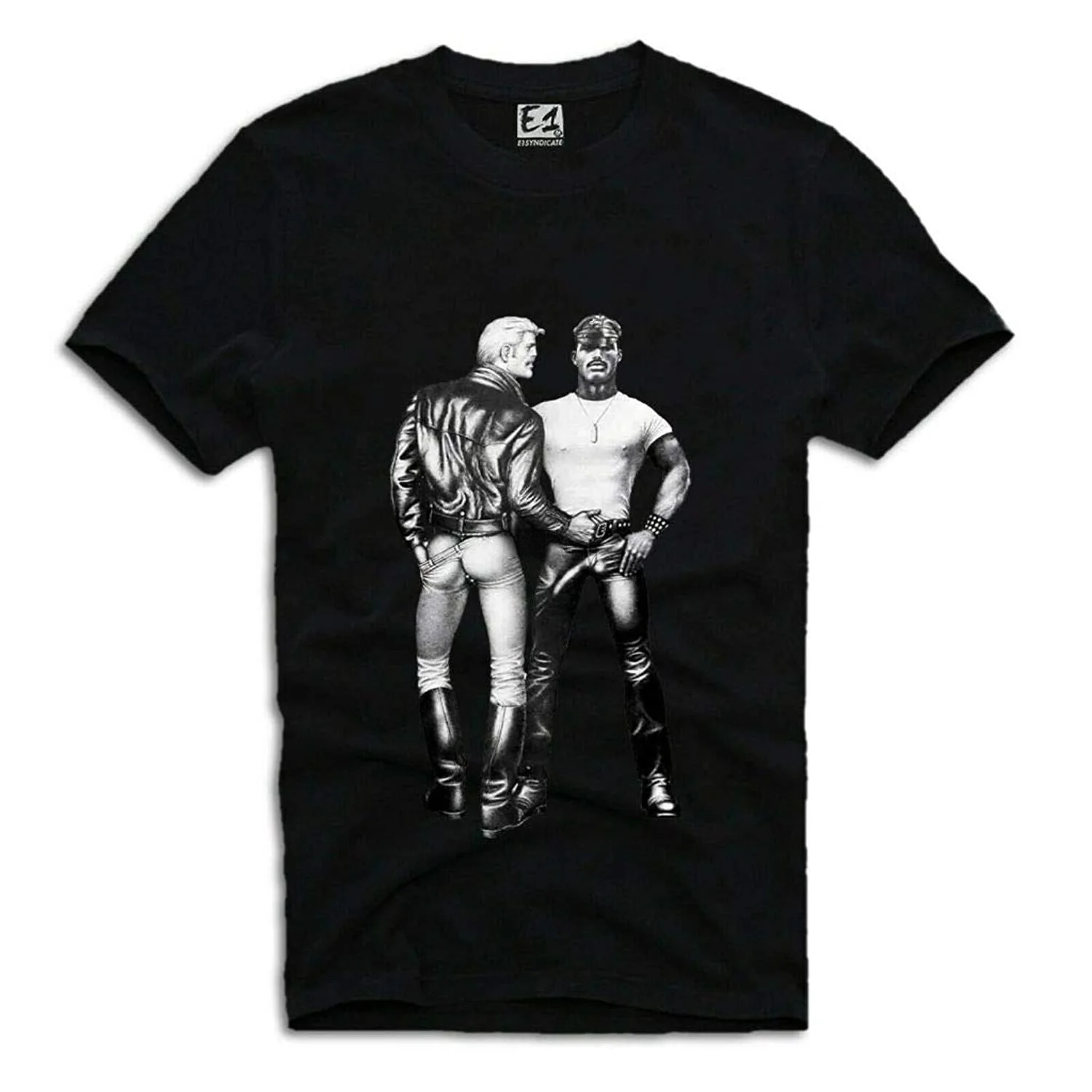 T Shirt Gay COPS Tom of Finland TOF Leather Jacket Jeans Male Boyfriend