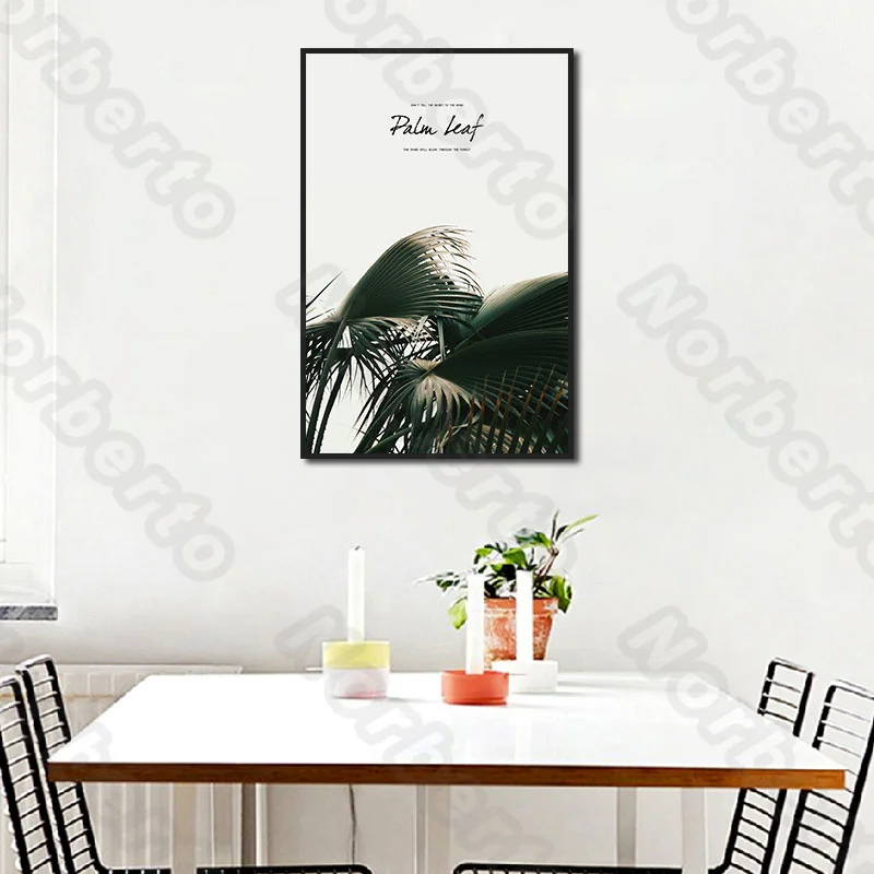 

Nordic Style Canvas Painting Wall Palm Leaves Forest Giraffe Letters with Wild and Free for Living Room Bedroom Restaurant Decor