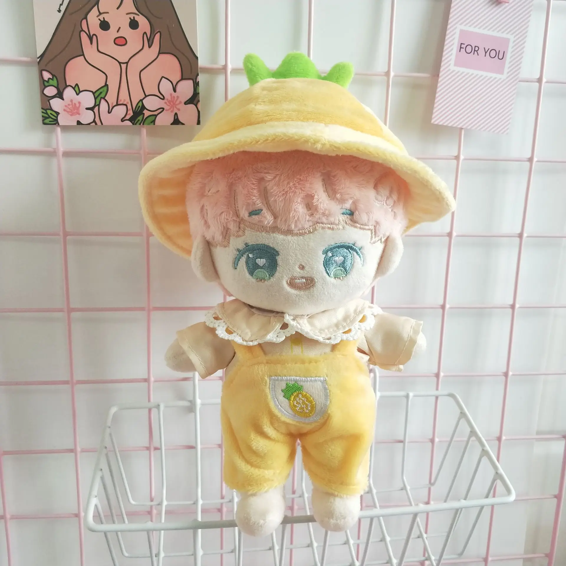 Кукла Плюшевая 20 см одежда для кукол желтый рубашка с изображением ананаса