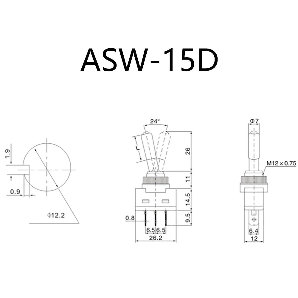 ASW-15D 12V 20A Toggle Switch On Off 12mm Red Green Blue Yellow White LED Car Auto 3pin SPST | Строительство и ремонт