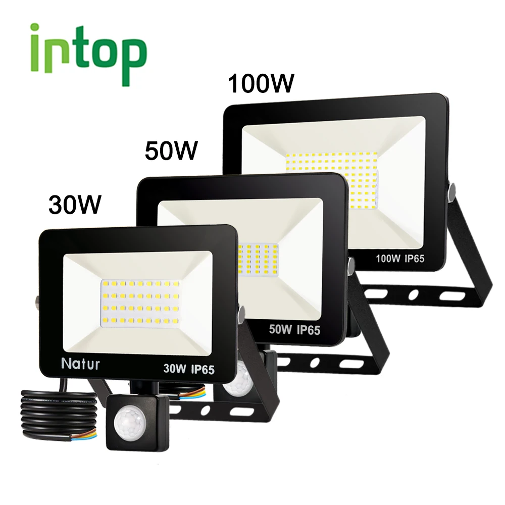 Датчик движения светодиодный прожектор 220V10W 30W50W100W150W IP65 наружный Светодиодный точечный светильник Настенный светильник отражатель светодиодный водонепроницаемый прожектор светильник