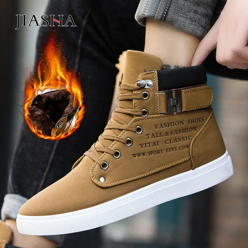 Мужские зимние ботинки; botas masculina; коллекция года; модные теплые ботильоны из искусственной кожи и хлопка с микрофиброй; ботинки Осень-зима; Мужская обувь; размеры 39-47