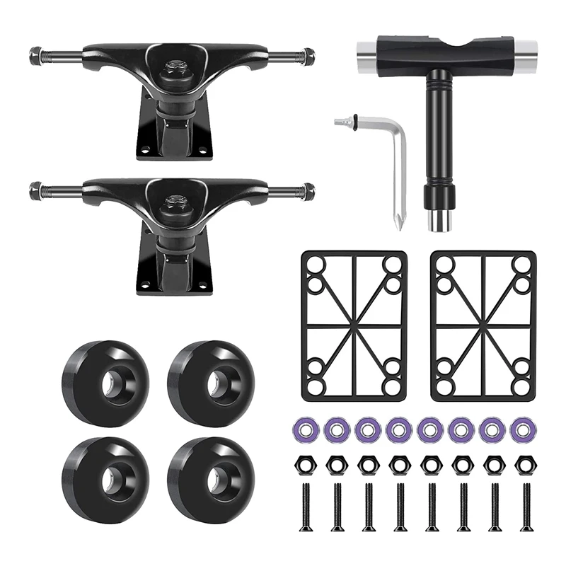 

Skateboard Trucks, Skateboard Wheels 52mm, Skateboard Bearings ABEC-11, Skateboard Tool, Skateboard Pad, Skateboard Set