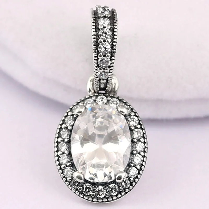 

New 925 Sterling Silver Charm Sparkling Elegance With Crystal Pendant Bead Fit Original Bracelet Necklace DIY Jewelry