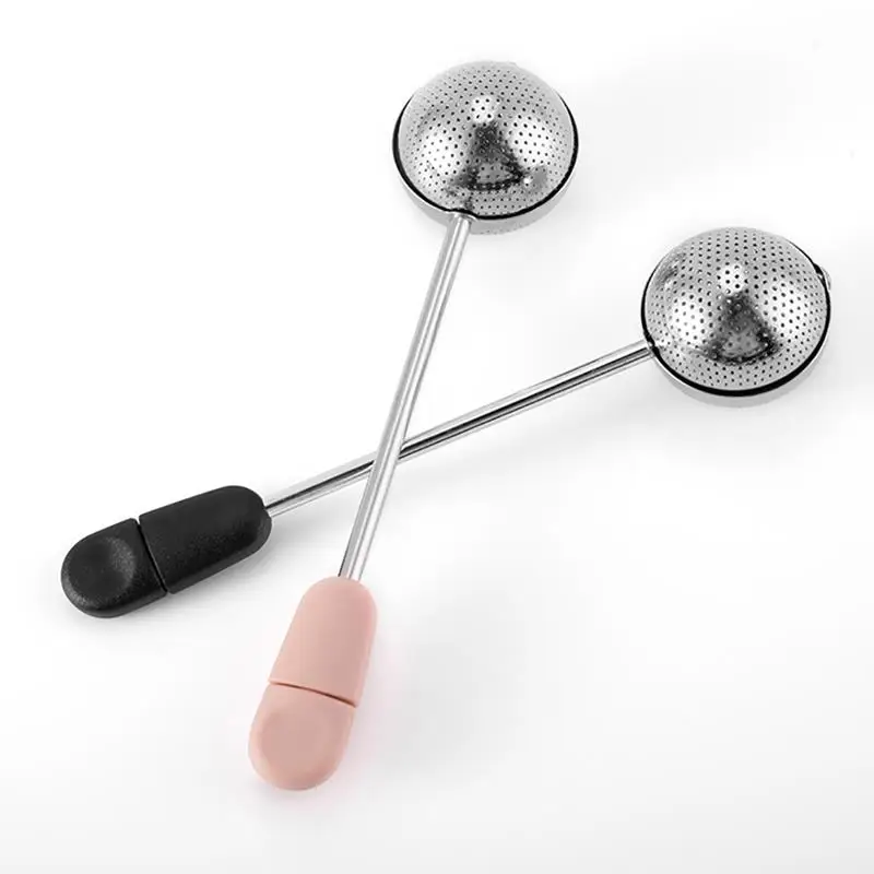 

Stainless Steel Tea Infuser Sphere Mesh Tea Strainer Coffee Herb Spice Filter Diffuser Handle Tea Ball