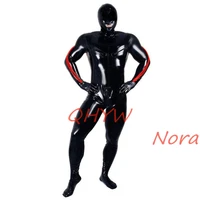 sexy latex man body catsuit with hoodgloves socks back zippers sexy lingerie for men costume adult cosplay costume kakegurui