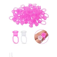 100pcs disposable tattoo color ring cup white and pink plastic ring color holder cup tattoo accessories