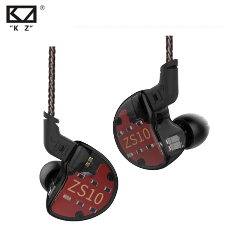 KZ ZS10 наушники 4BA + 1 DD гибридные вкладыши HIFI бас гарнитура DJ монитор ZSN PRO ZSX