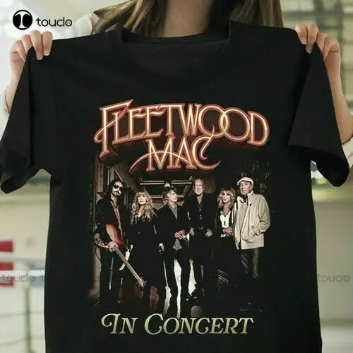 New Fleetwood Mac 'In Concert' Vintage Black T-Shirt New Official S-5Xl Unisex Tee Black Tshirt Women Cotton Tee S-5Xl Unisex