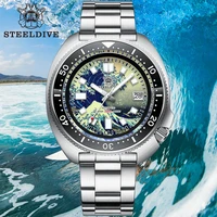steeldive kanagawa turtle sd1970j full luminous dial ceramic bezel nh35 automatic mens dive watch