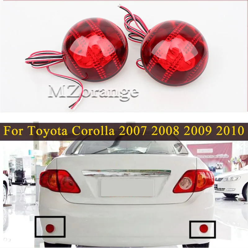 1 пара Светодиодный отражатель для заднего бампера Toyota Corolla 2007 2008 2009 2010|Фара авто в