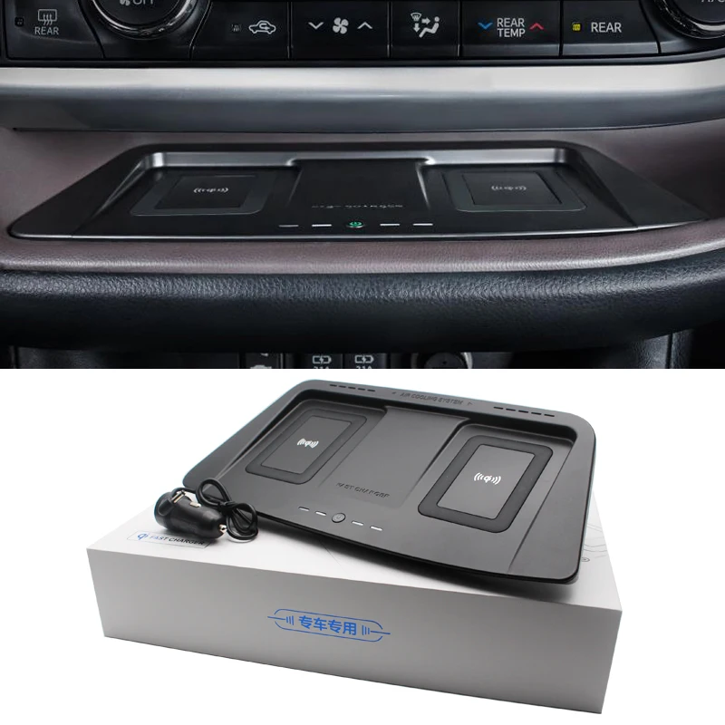 15w car charger for toyota highlander qi wireless charging plate mobile phone fast charging accessories rack holder 2015 2019 free global shipping