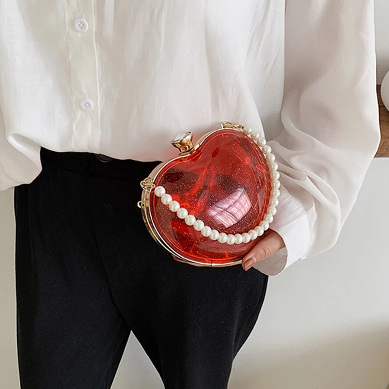 

AUAU-Fairy Small Bag Wild Messenger Bag Small Chain Transparent Love