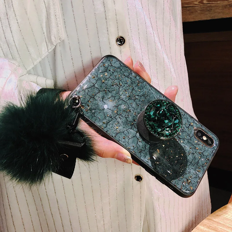 Роскошный блестящий чехол для iPhone 7 XR силиконовый держатель XS Max 6s 8 Caes 6 Plus чехол|case