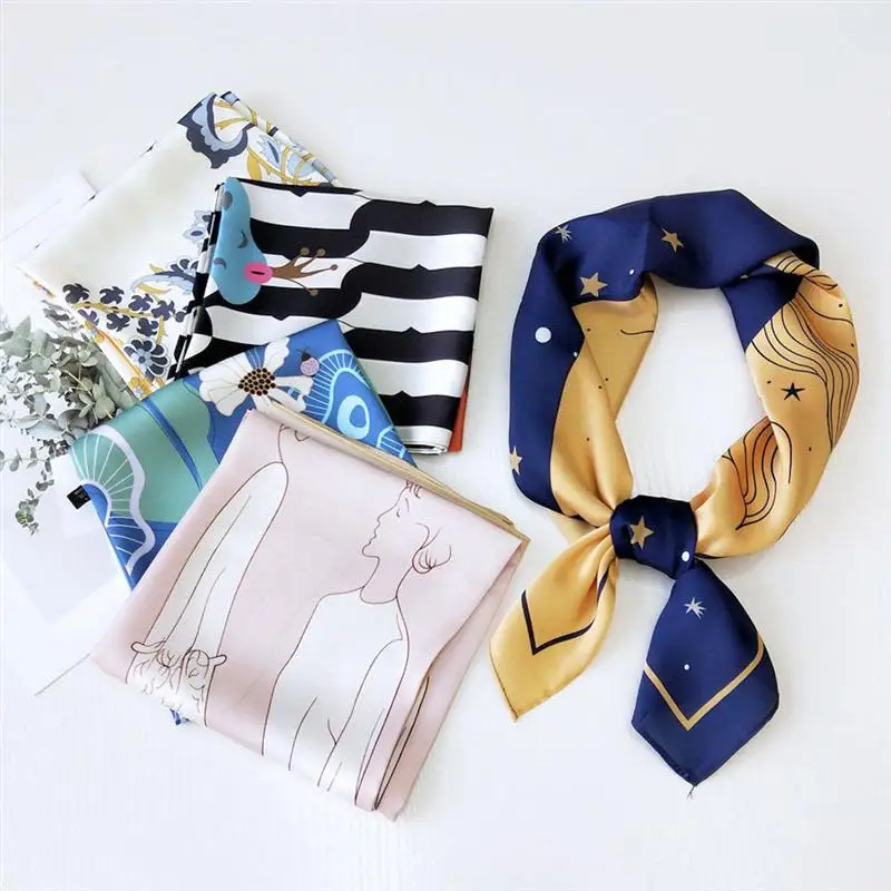 1 шт 70 см с одной стороны цифровая печать маленький квадратный шарф женский Весна