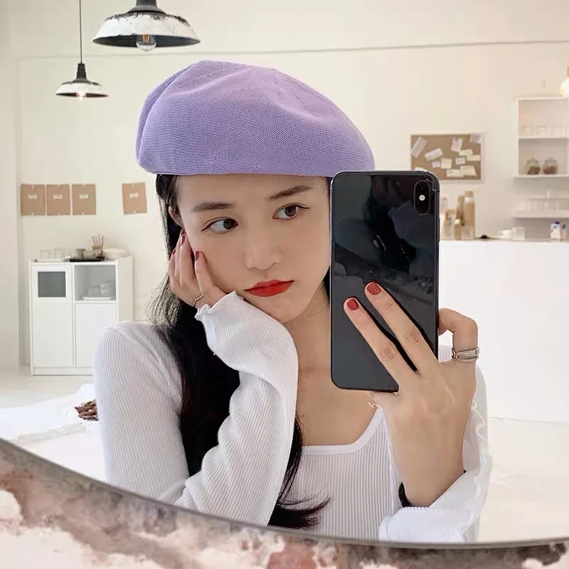 

Female Pink Beret Hat For Women Summer Breathable Retro Painter Hat Fashion Octagonal Hat Beanie Basin Cap Sombreros De Vaquero