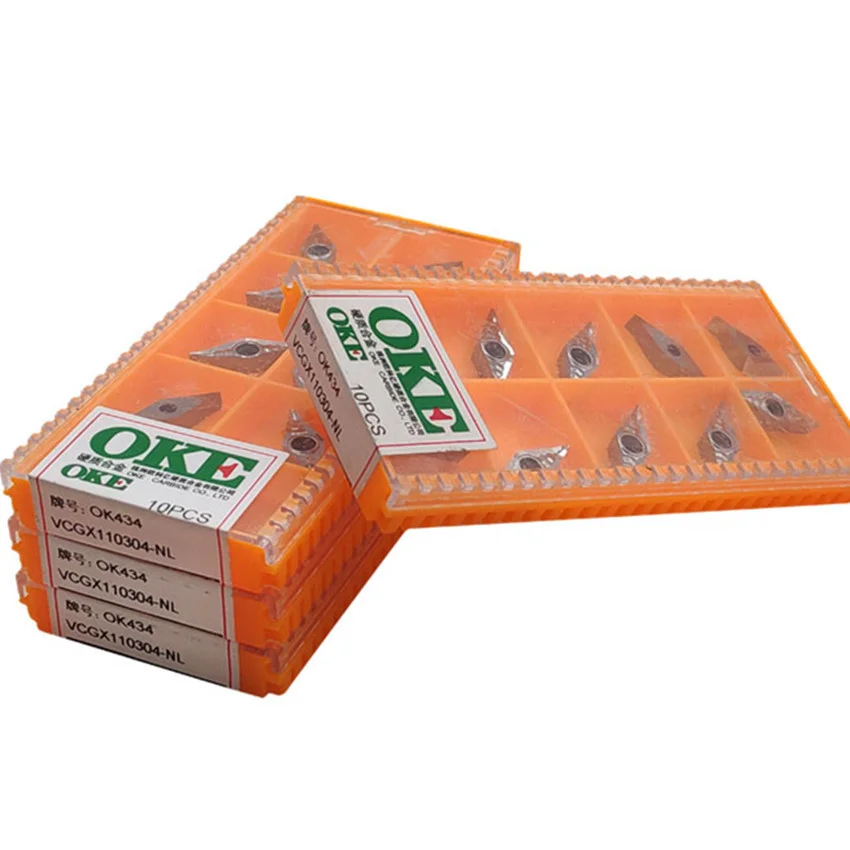 

OKE VCGX110302-NL OK434/VCGX110304-NL OK434/VCGX160404-NL OK434/VCGX160408-NL OK434/VCGX220530-NL OK434 CNC carbide inserts