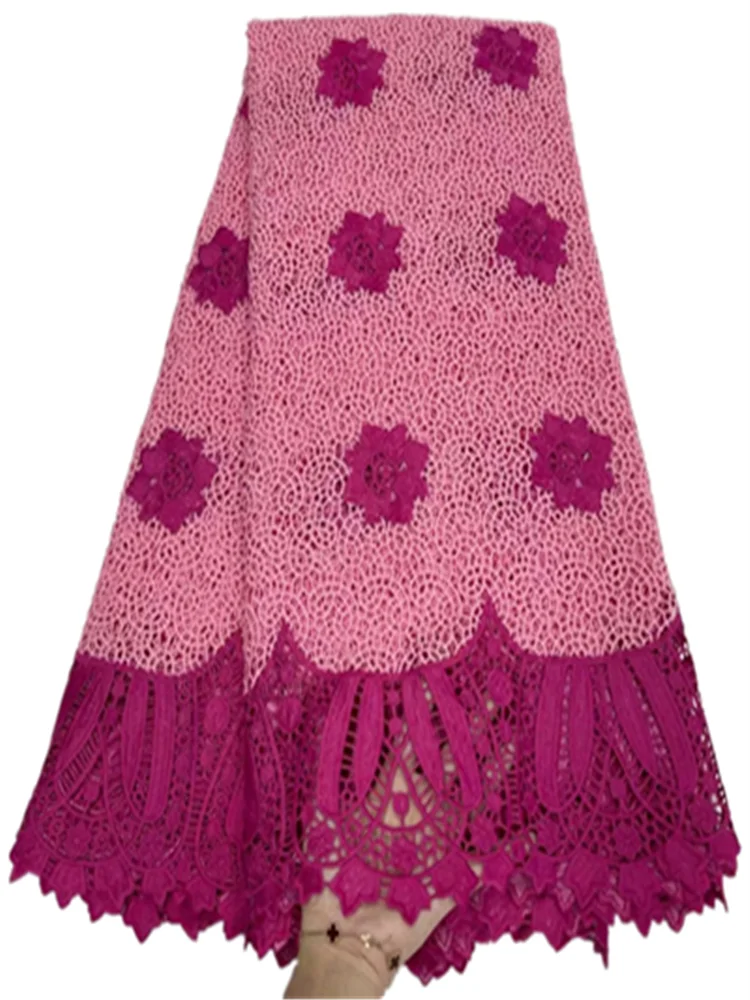 Белая + черная африканская кружевная ткань шнур гипюровое кружево 5 ярдов вышивка