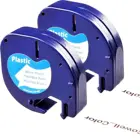 2XCompatible Dymo LetraTag 91331 S0721660 черная и белая 12 мм x 4 м запечатанных лент