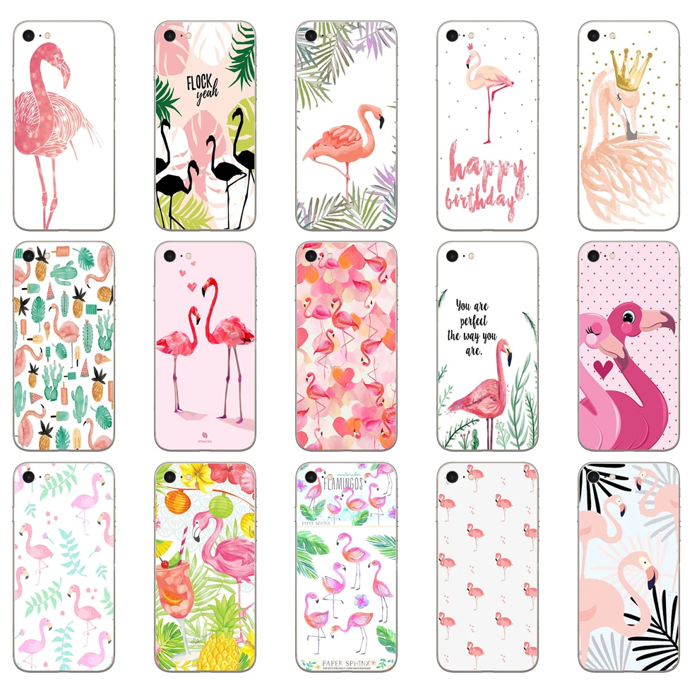 37DD Лидер продаж чехлы для телефонов с фламинго летние мягкие силиконовые iphone 5 5s se