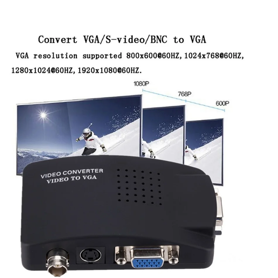Композитный преобразователь BNC VGA с S-Video на видеоадаптер выходом цифровой
