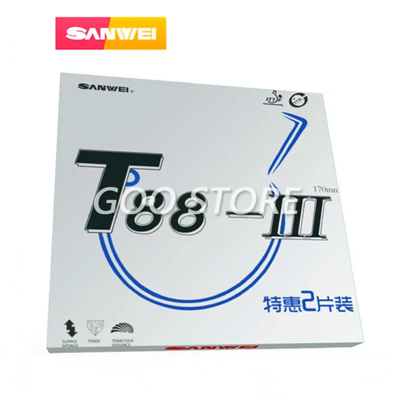 (10 Red 10 Black) SANWEI T88-3 Table Tennis Rubber (Half-sticky, loop) SANWEI T88 Ping Pong Sponge