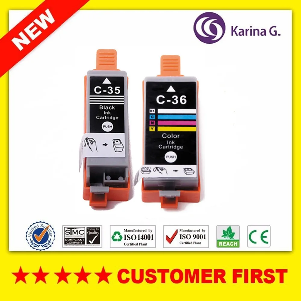 Совместимый чернильный картридж для PGI 35 CLI 36 pgi35 cli36 струйный PIXMA iP100 бесплатная