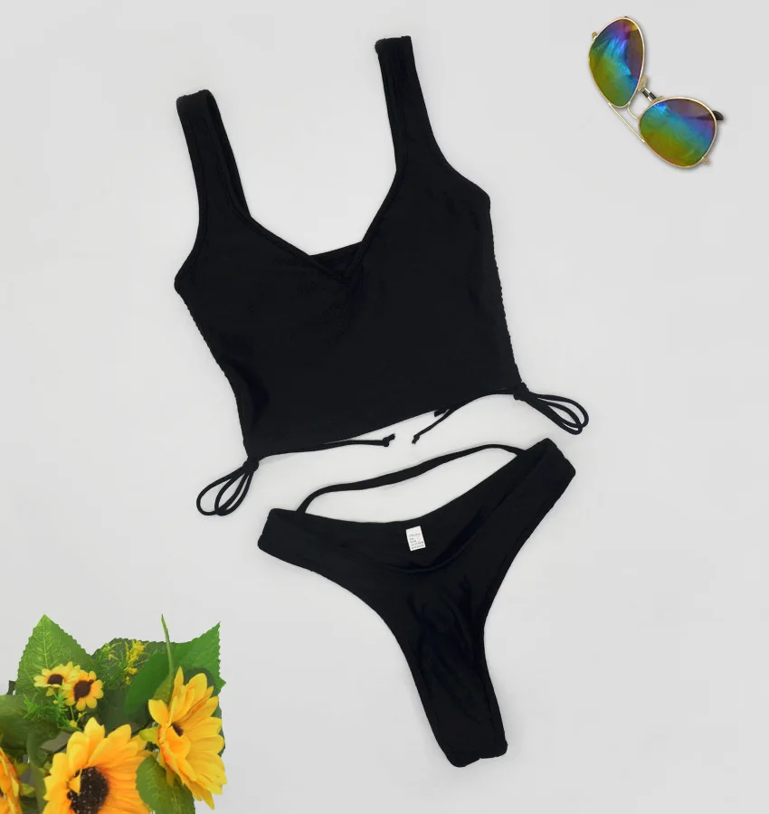 designer bikini sets Cikini 2021 Sexy Bikini Fashion Solid Low Waist Two Piece Push Up Women's Swimsuit Swimming Summer Beach Brazil swimwear