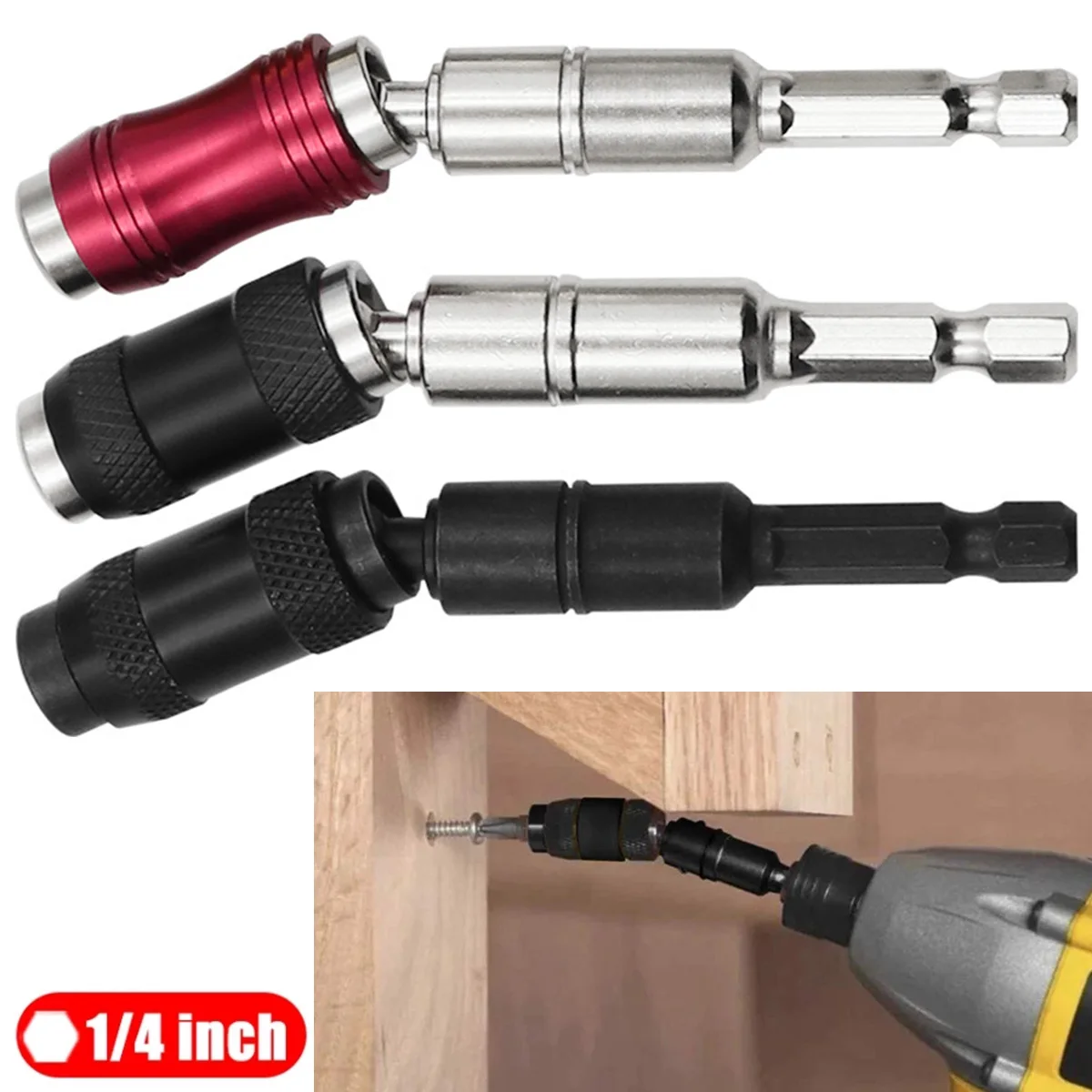 

Поворотная Магнитная насадка для дрели, быстросъемная Сгибаемая насадка для дрели с шестигранным хвостовиком 20 градусов, удлинитель, насад...