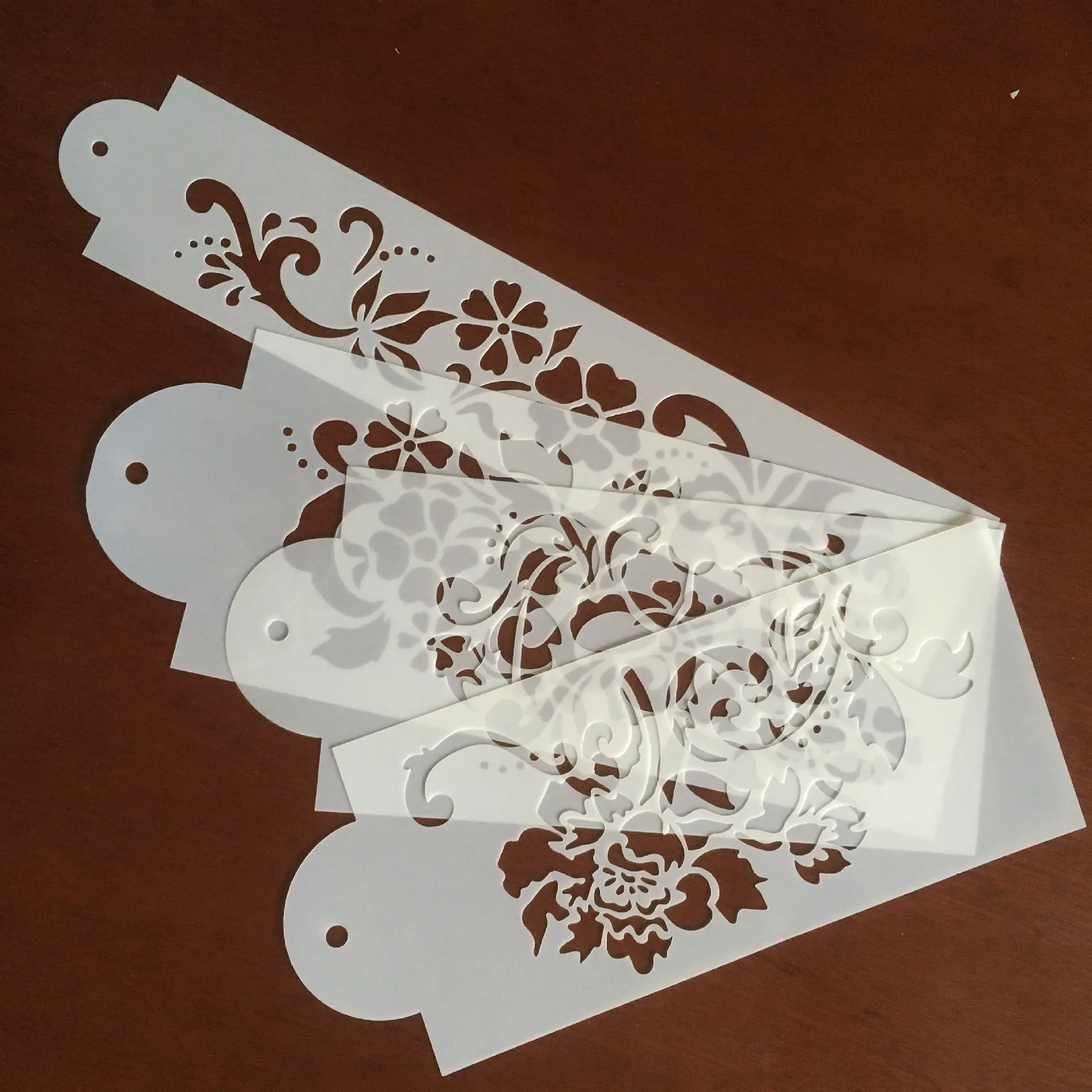 

4 piece cake edge mold fancy fondant printing mold hollow painting graffiti mold