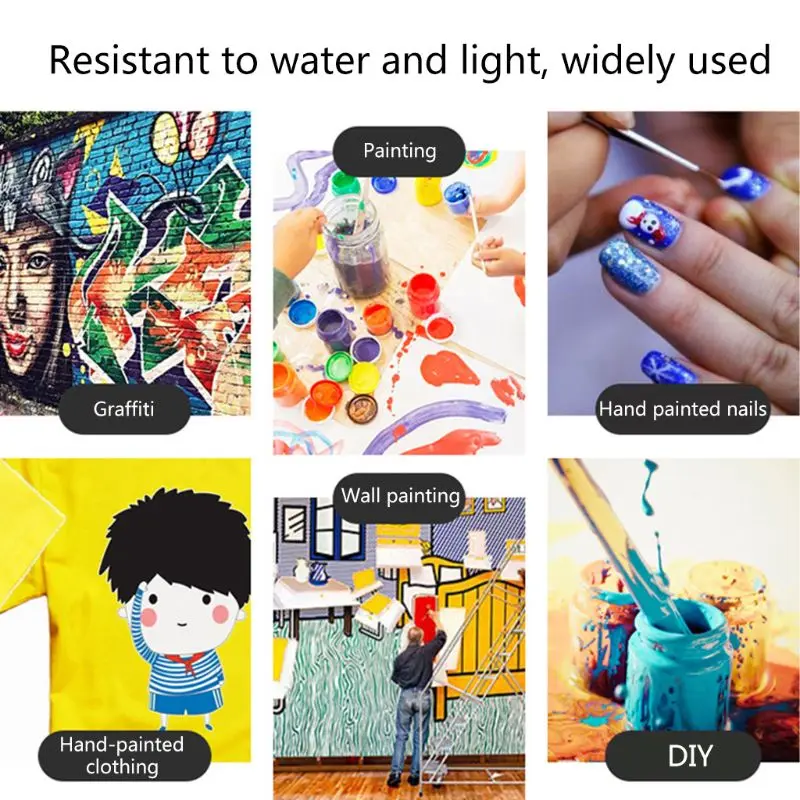 

1 Set 12 x 12ml Heavy Body Colors Rich Pigments Acrylic Paint Set for Painting Crafts