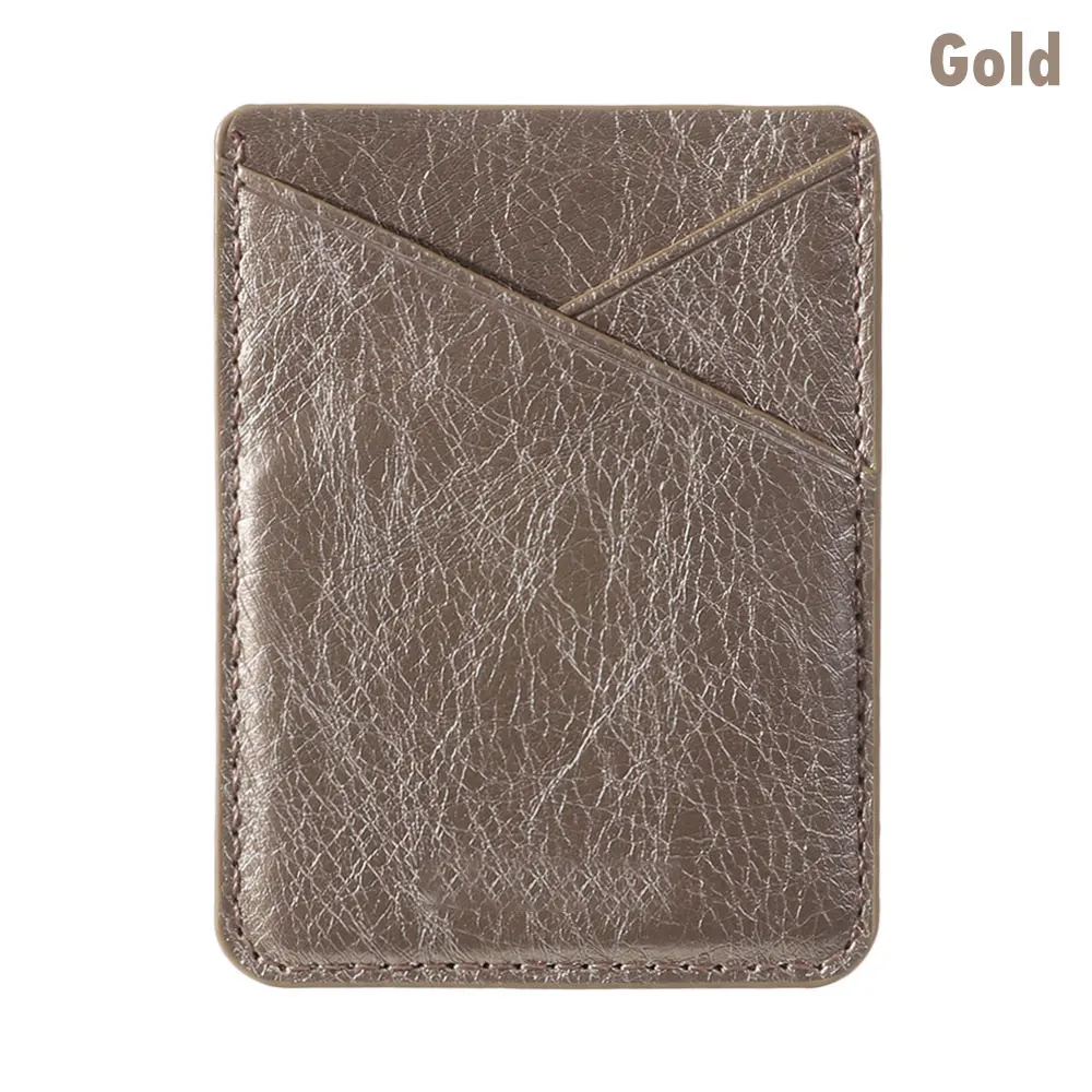 Style 2 - gold Клейкая наклейка, карман для мобильного телефона, кожаный держатель для карт, Кредитная ID карта, мобильный телефон, задний карман, кошелек, чехол, наклейка, s сумка, чехол - Цвет: Style 2 - gold