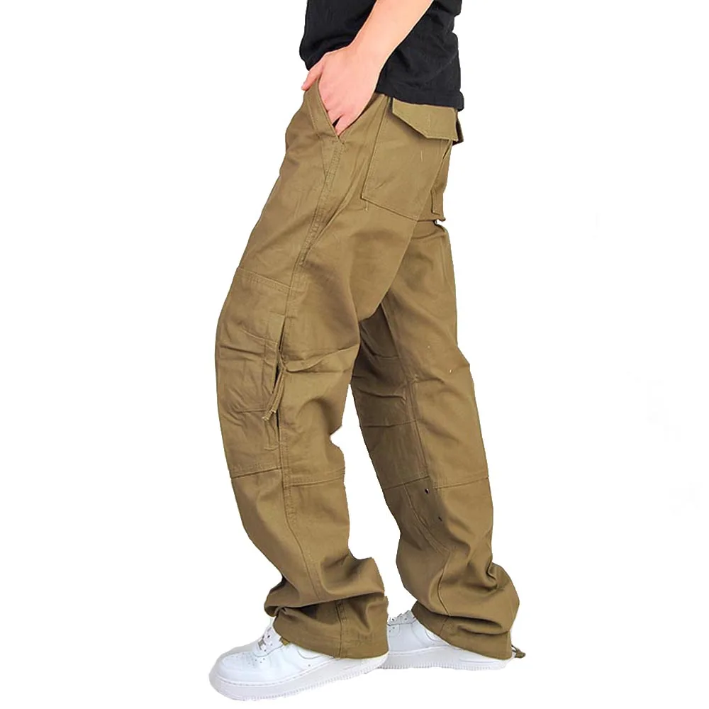 Pantalones Hombre 3 цвета хлопковые штаны с карманами для бега военные мужские свободные