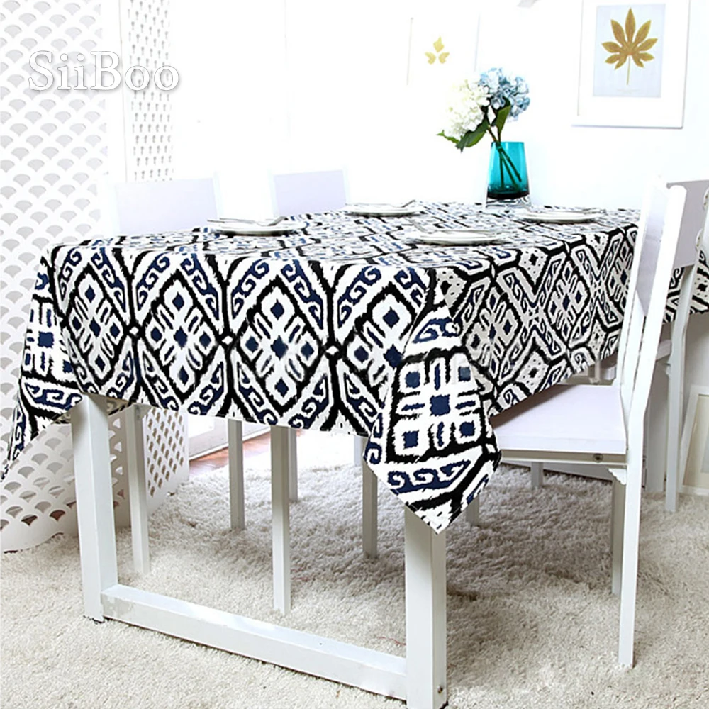 Плотная холщовая скатерть из 100% хлопка в литературном стиле 140*220 см для чайного