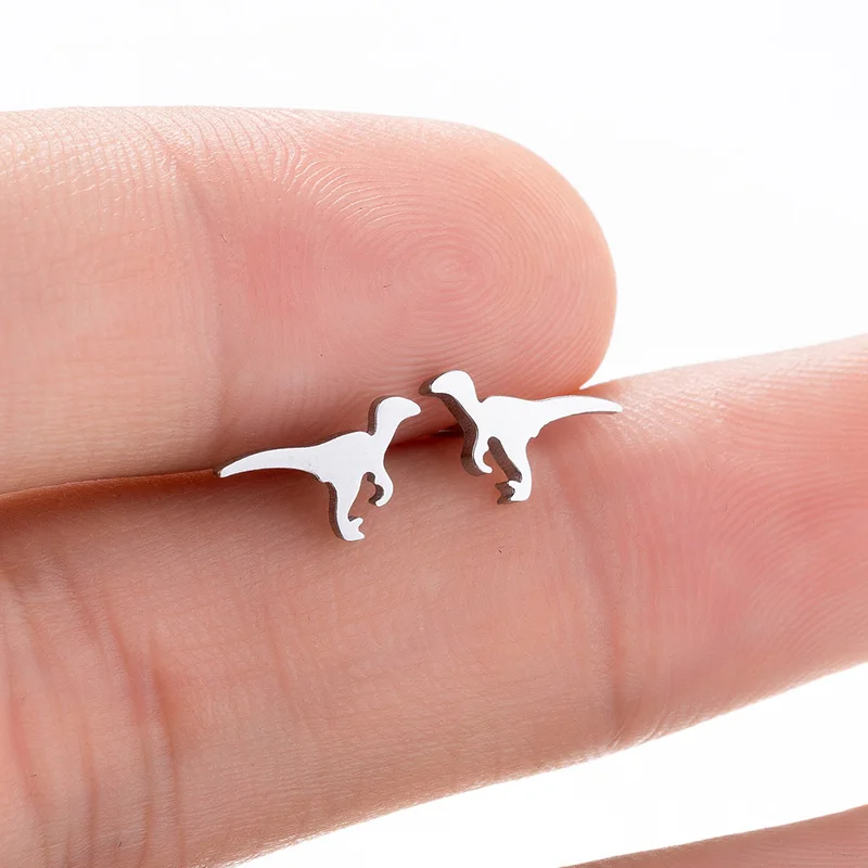 

New Original Dinosaur Stud Earrings for Women Tiny Mini Chic Animal Shape Earrings Jewelry
