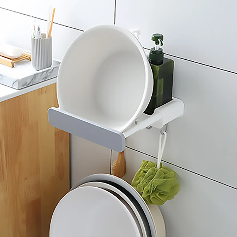 

Multifunctional Home Bathroom And Toilet With Four-Hook Storage Rack Multi-Purpose Retractable Washbasin Rack With Storage Box