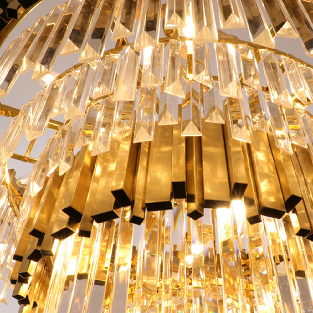 Youlaike роскошный светильник люстра для гостиной украшения дома 2 слоя хрустальный s