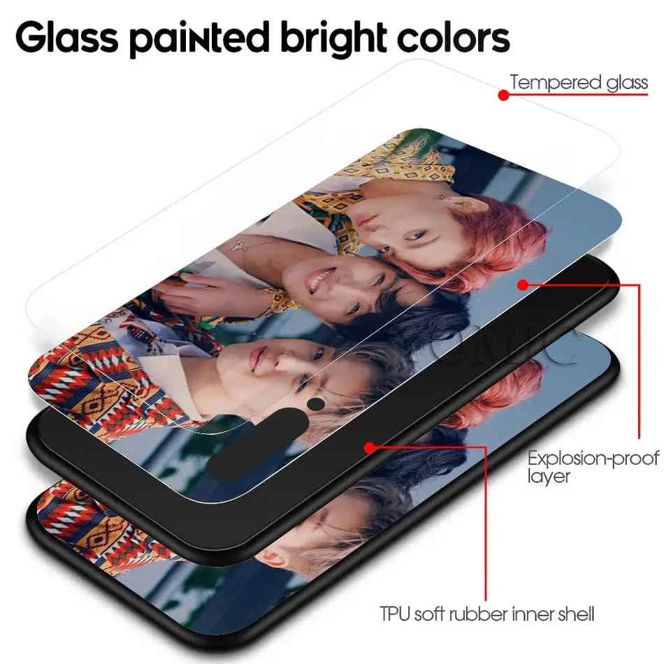 

Tempered Glass Case For Xiaomi Redmi Note 8 8T 9S 9 K30 Pro Zoom 7 8A Mi A3 9T 10 Lite Black Soft Edge Cover Park Jimin K Pop