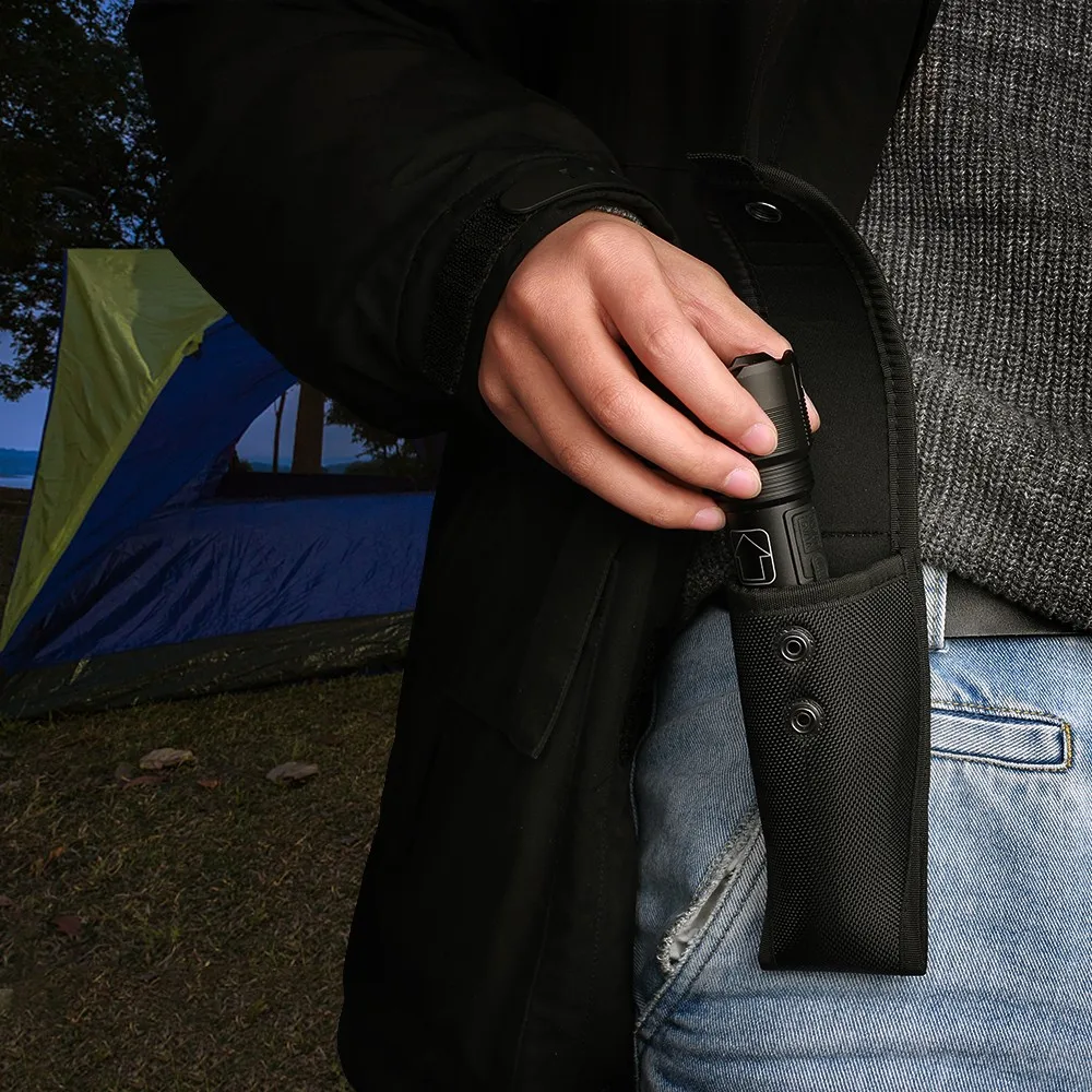 

1000D Tactical Molle Flashlight Pouch LED Torch Holster Carry Waist Belt Bag Flashlight Cover Case for Hunting Accessories