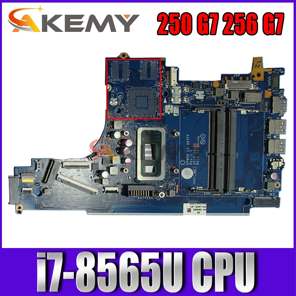 

L49976-601 L49976-501 -001 For HP 250 G7 256 G7 15-DA Laptop Motherboard EPW50 LA-G07FP W / SREJP I7-8565U 100% tested work