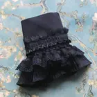 Женский Готический свитер в стиле ретро, черный декоративный свитер со съемными рукавами, разнослойными оборками и кружевами в стиле Лолиты и принцессы