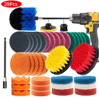 39pieces cleaning brush all purpose drill brush attachment set with extend long for bathroom shower scrubbing household