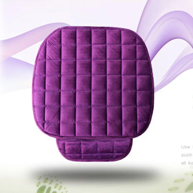 purple 1pcs Автомобильные чехлы для сидений высокий уровень плюшевые 4 цвета квадратное сиденье коврик протектор автомобильный Стайлинг подушки сиденья автомобиля Нескользящие - Название цвета: purple 1pcs