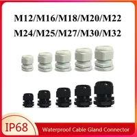 510pcs waterproof cable gland connector ip68 white black nylon plastic metric cable m12 m14 m16 m18 for 3 6 5mm cable
