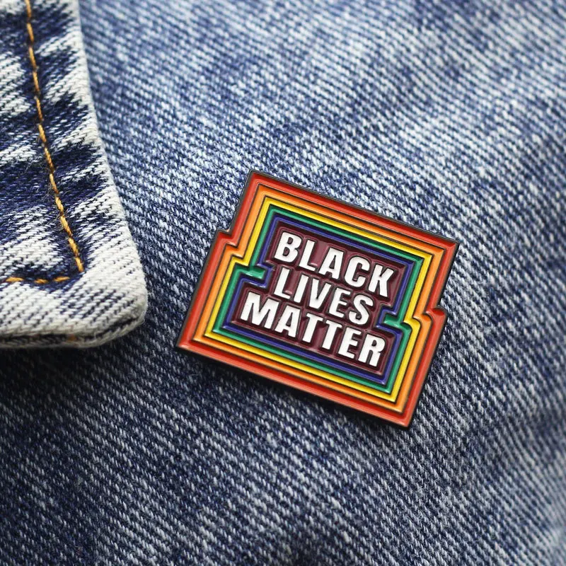 

Novelty Black Lives Matter Rainbow Enamel Lapel Pin Brooches Badge for Clothes Backpack Woman's Accessories Jewelry 2020
