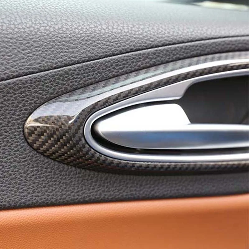 Car Door Handle Bowl Covers Interior Decoration Trim for Alfa Romeo Giulia 2017 Carbon Fiber Accessories Styling | Автомобили и