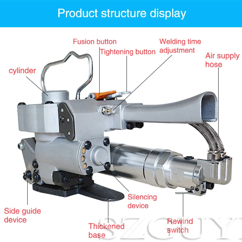 

Portable hot melt pneumatic free button type hand-held plastic belt strapping machine automatic strapping machine